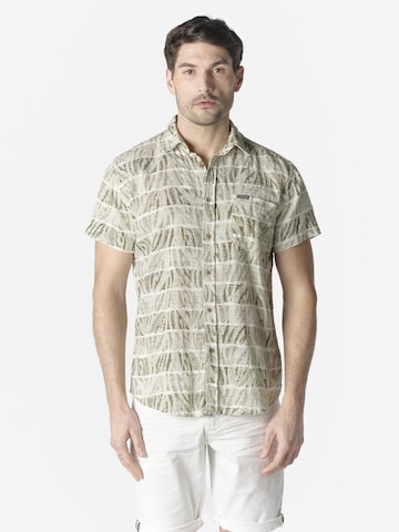 KOROSHI Regular fit Button Up Shirt in Green: front