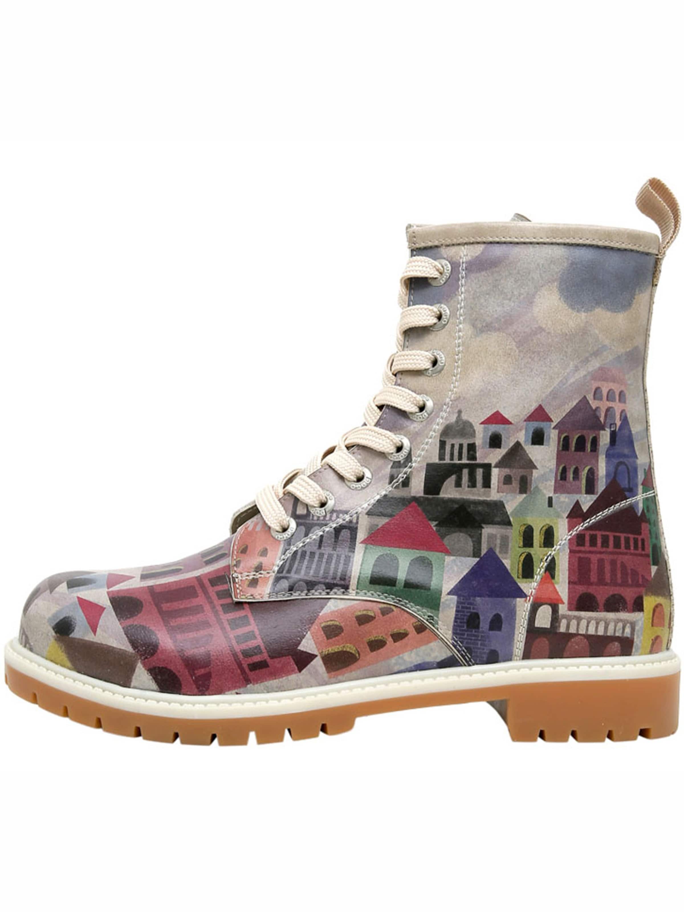 DOGO Schnürstiefel 'The Unknown Land'‌ in Grau: Vorderseite