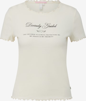 T-shirt QS en beige : devant