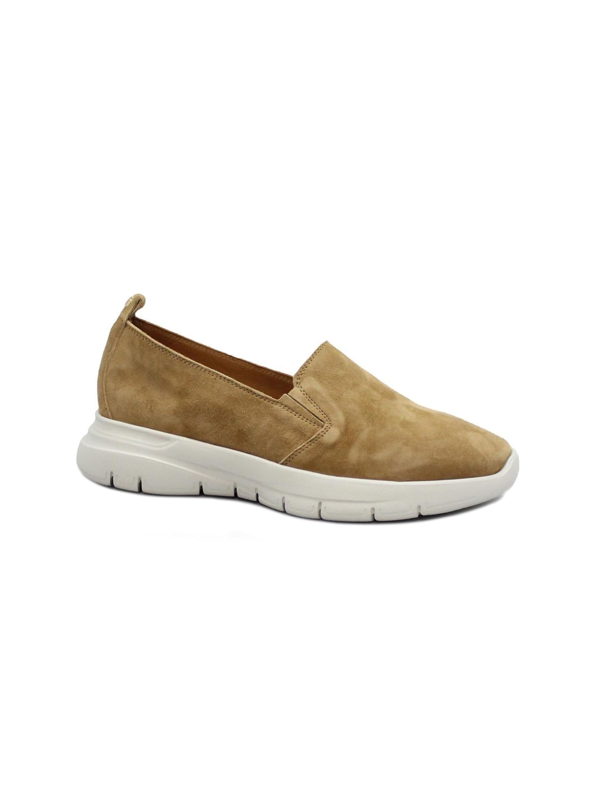 Scarpa slip-on 'FRAU 43B7 daino scarpe donna sneakers slip-on elasticizzata pelle' di Frau in marrone: frontale