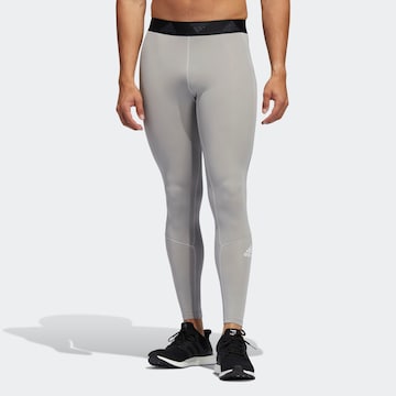ADIDAS PERFORMANCE Спортен панталон 'Techfit' в сиво: отпред