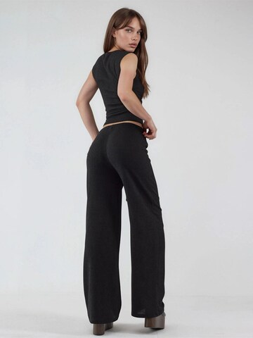 Wide Leg Pantalon Busem en noir
