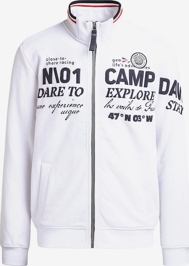 CAMP DAVID Sweatjacke mit 3D-Rubber-Artworks in S in weiß, Produktansicht