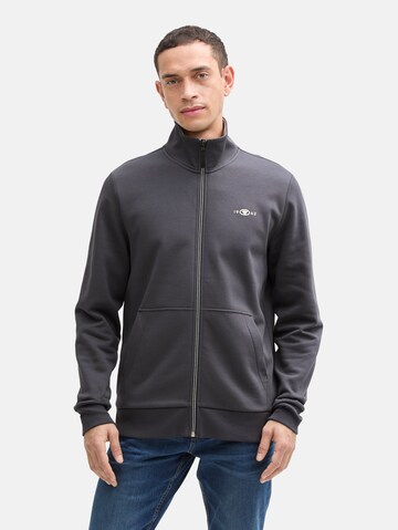 TOM TAILOR Sweatjacke in Grau: Vorderseite