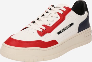 Sneaker low de la Polo Ralph Lauren pe alb: față