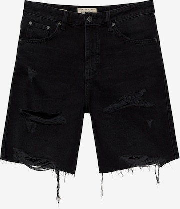 Pull&Bear Regular Jeans in Black: front