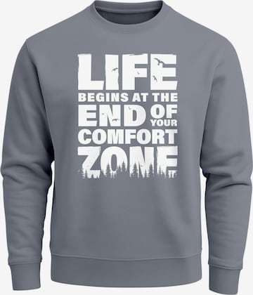 Neverless Sweatshirt 'life begins' in Grey: front