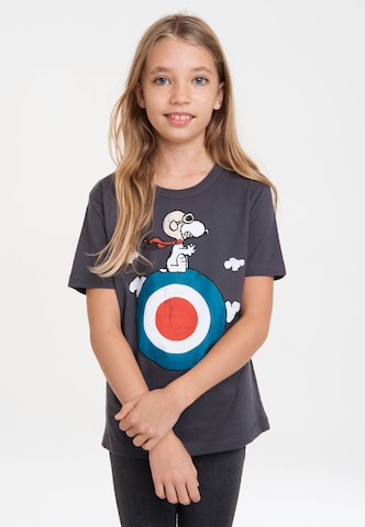 LOGOSHIRT Shirt 'Peanuts - Snoopy' in Blue: front