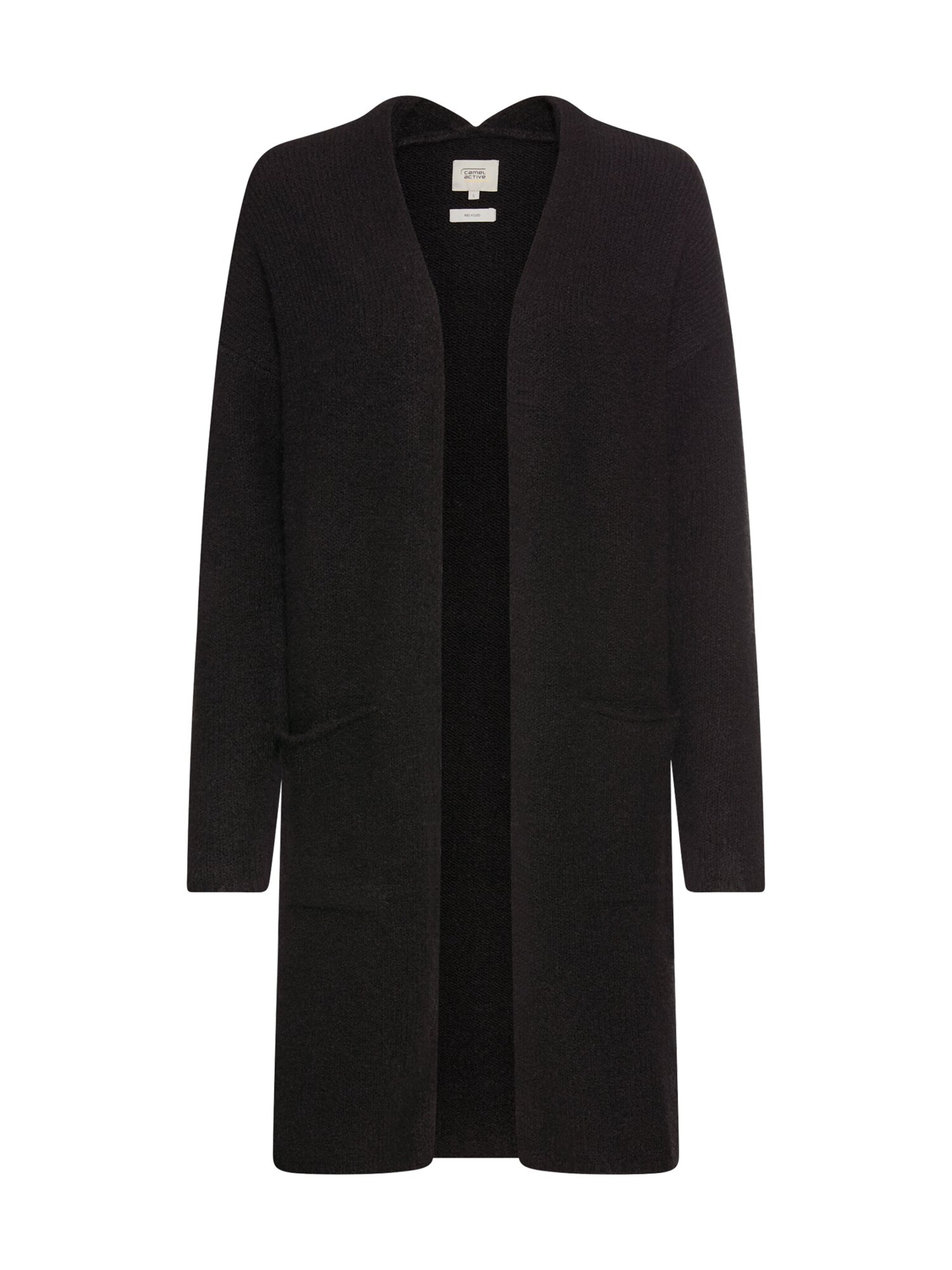 CAMEL ACTIVE Strickjacke mit aufgesetzten Taschen in Schwarz: Vorderseite