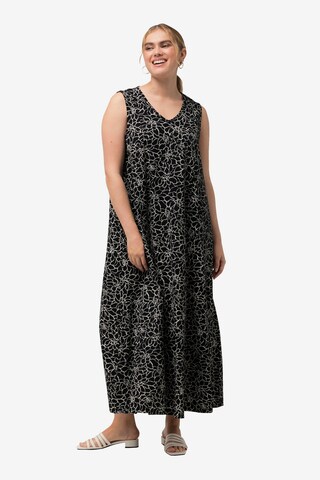 Ulla Popken Summer Dress in Black: front