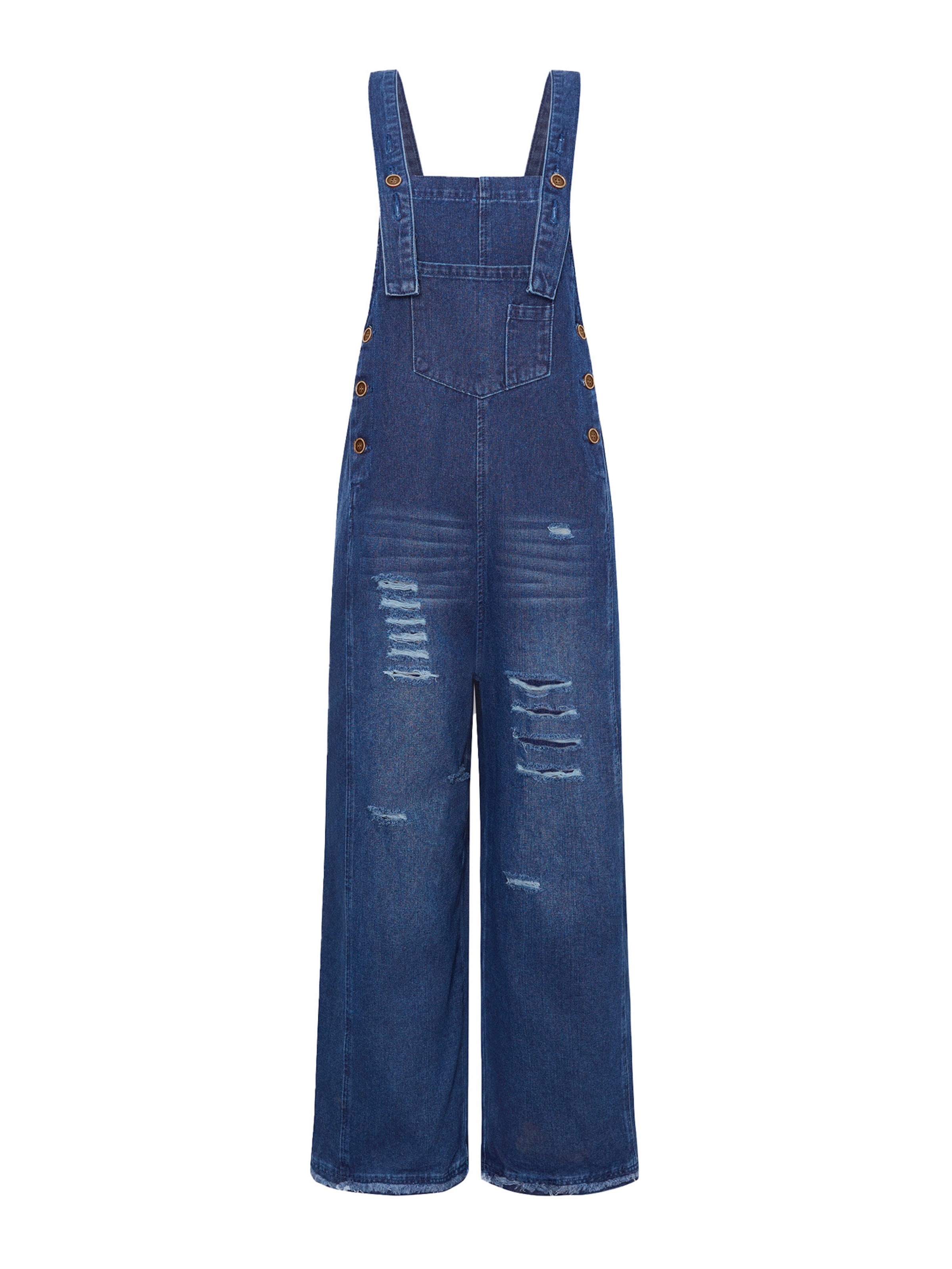 mėlyna Imily Bela Laisvas Džinsinis kombinezonas: priekis