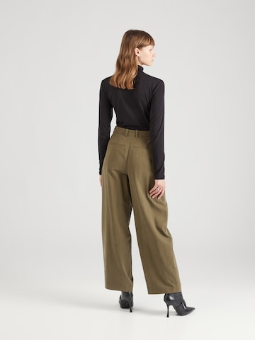 DRYKORN Loose fit Pleated Pants 'INK' in Green