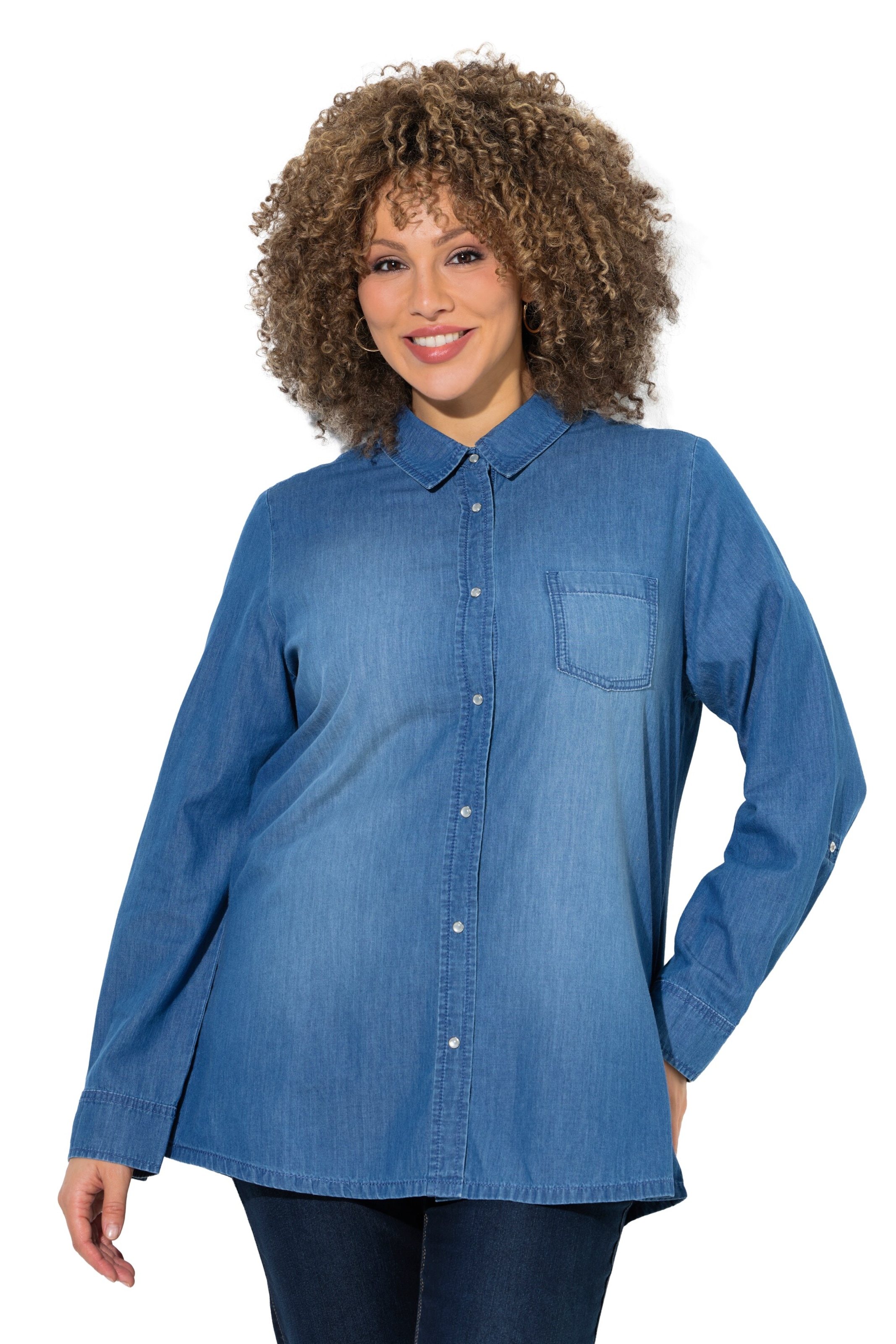 Ulla Popken Bluse in Blau: Vorderseite