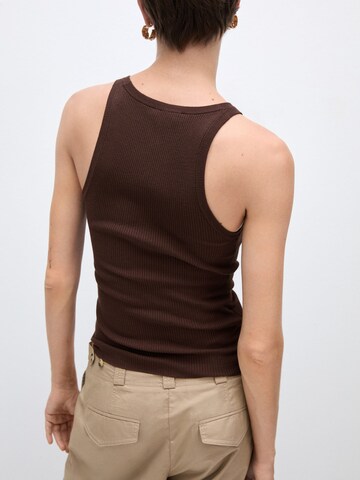 MANGO Knitted top 'RIRI' in Brown