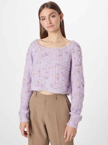 Free People Sweater in Purple: front