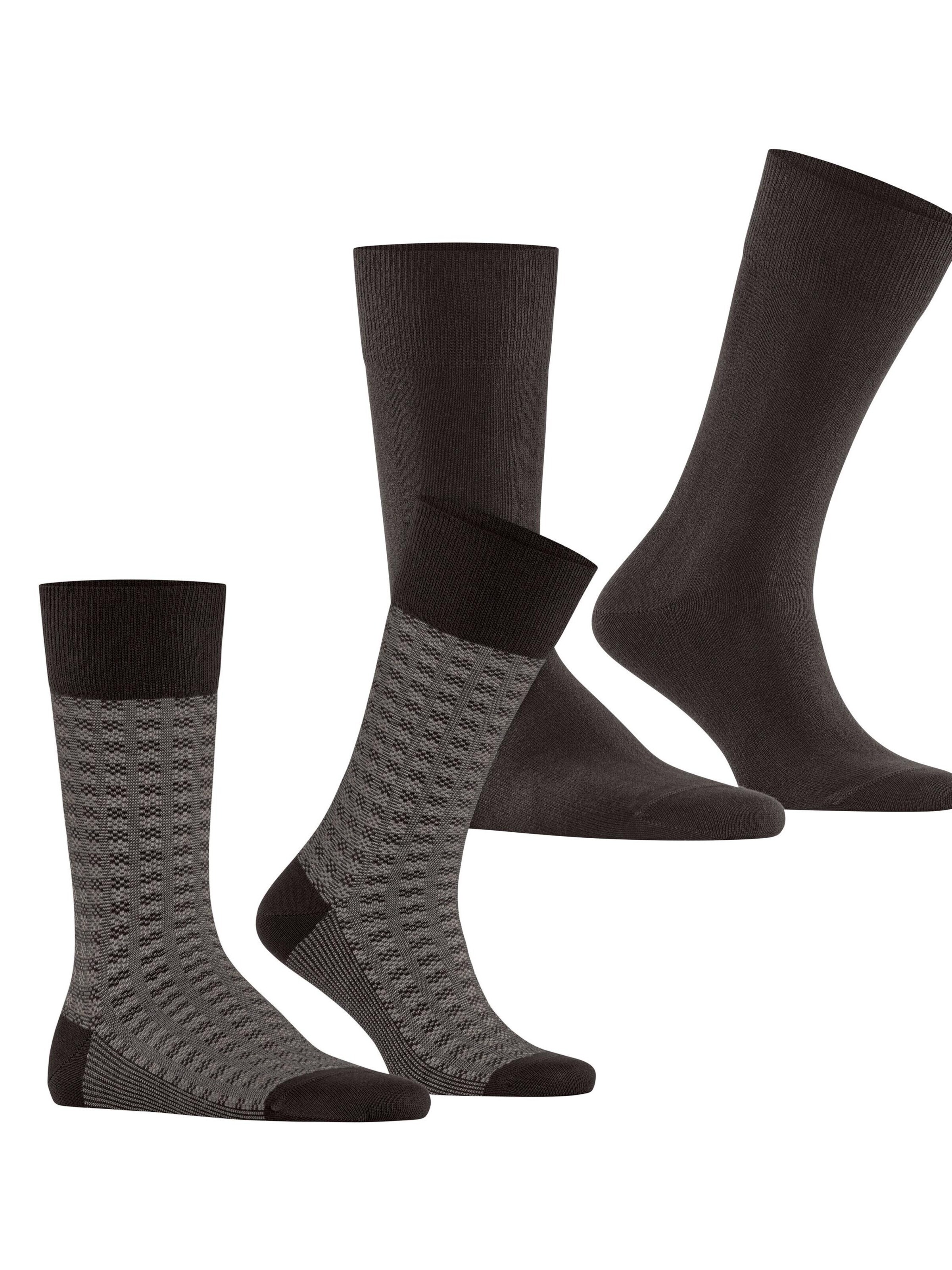 ESPRIT Socks 'Houndstooth 2-Pack' in Brown: front