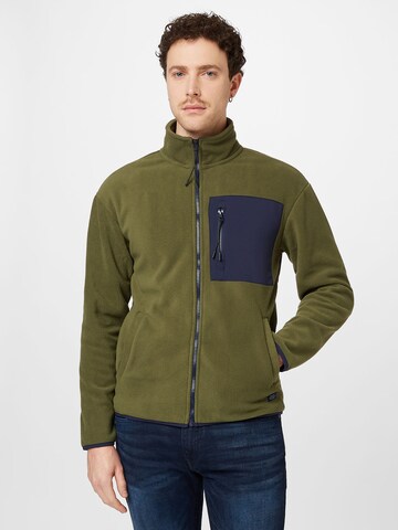 BLEND Fleece jas in Groen: voorkant