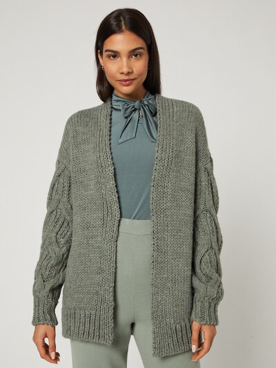 Guido Maria Kretschmer Collection Knit Cardigan 'Megan' in Green, View model