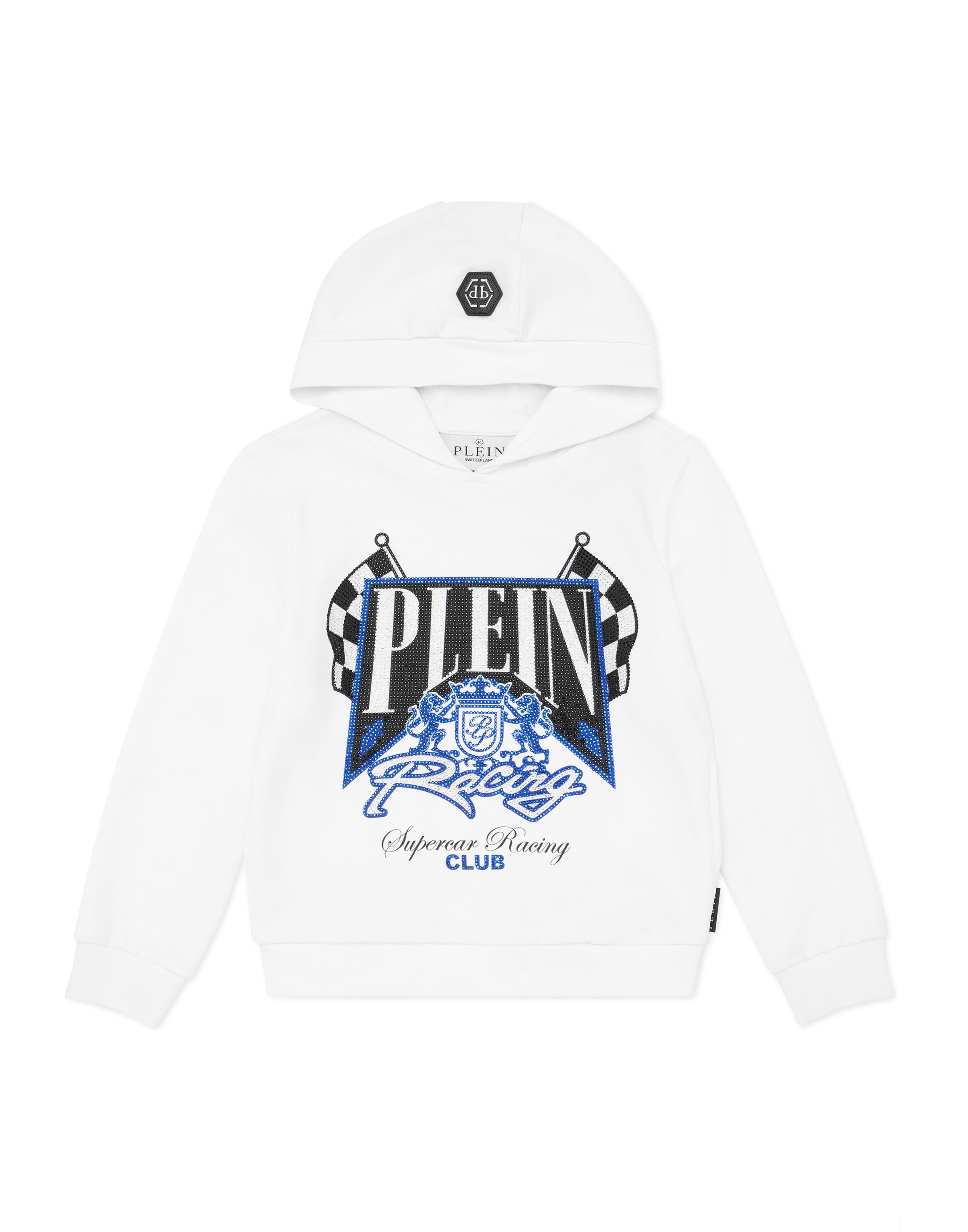Philipp Plein - Sudadera 'Racing Club' en blanco: frente