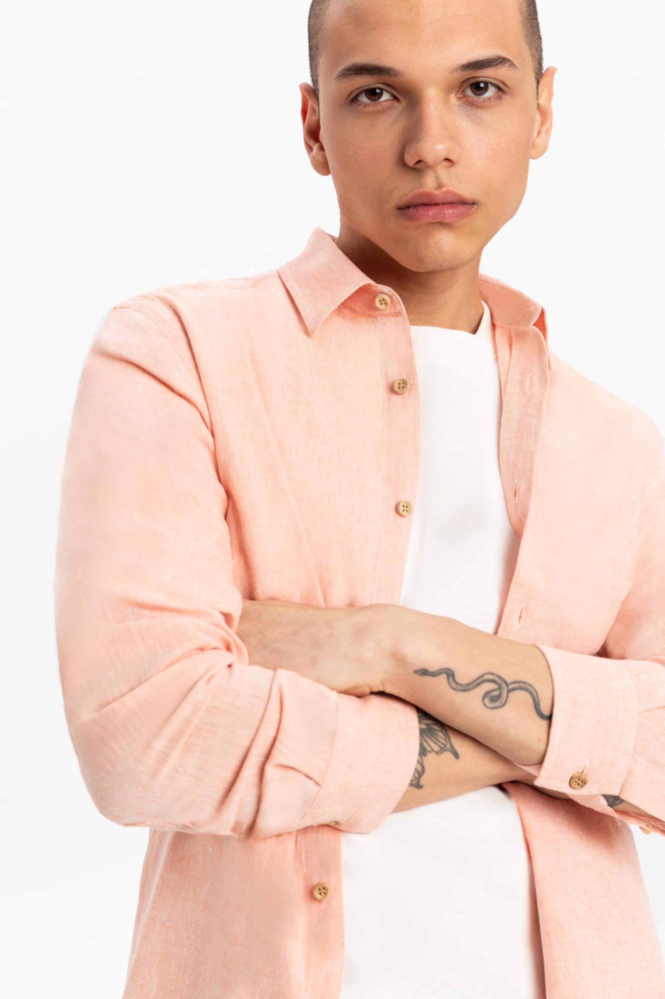UNIQVIBE Klasický střih Košile – oranžová