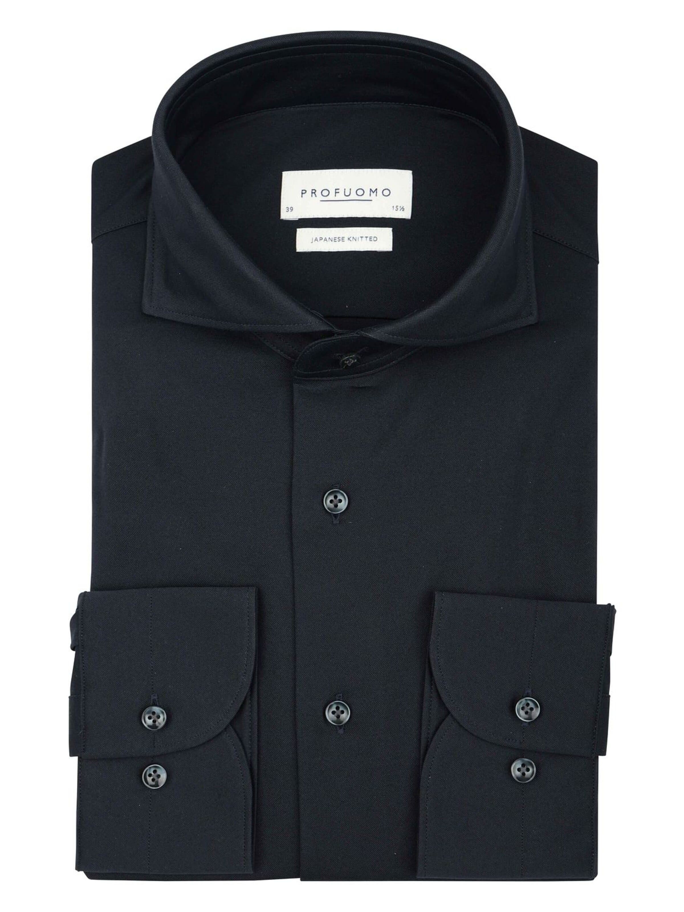 Profuomo Button Up Shirt 'Japanese Knitted' in Blue: front