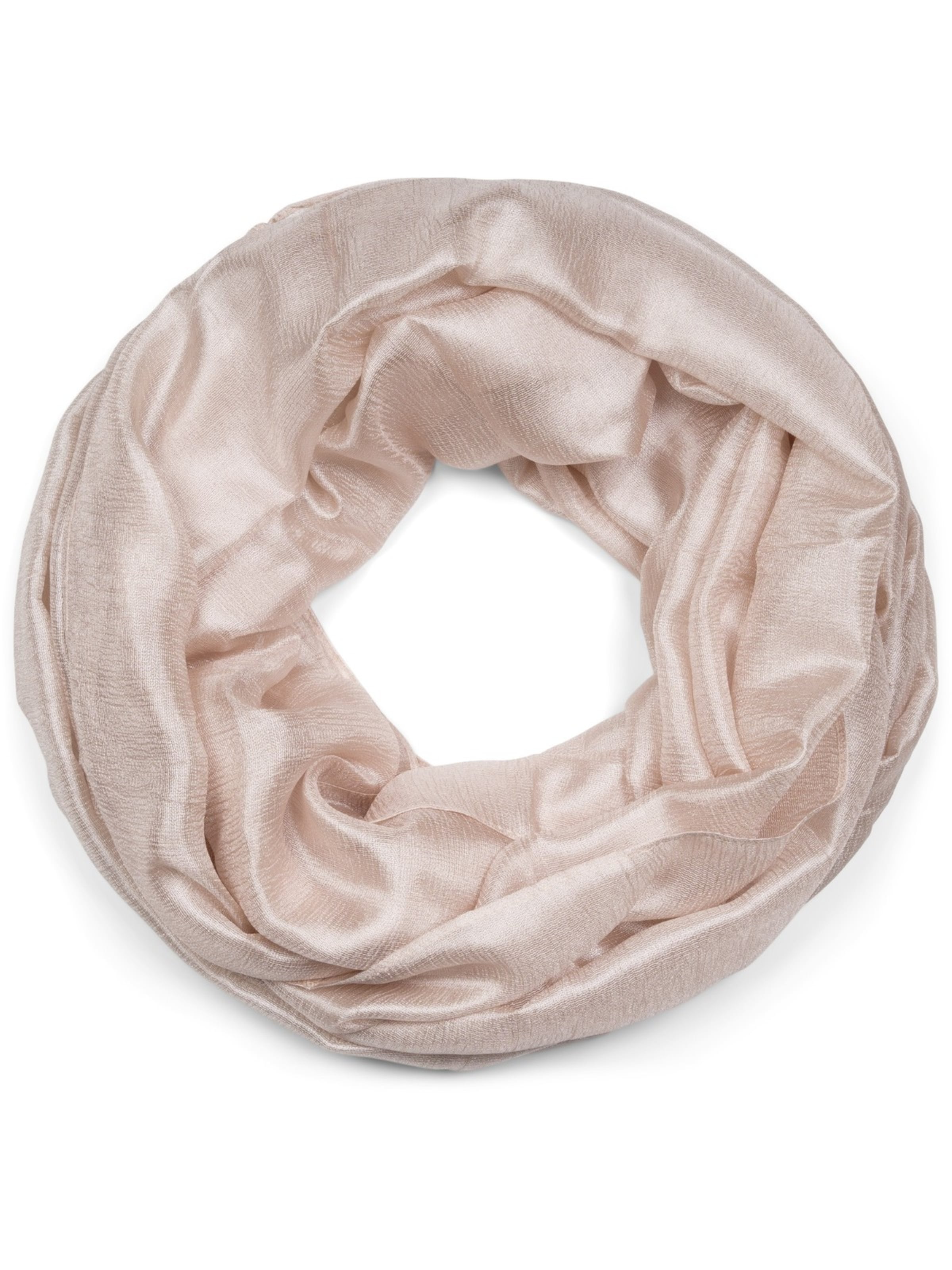 styleBREAKER Schlauchschal 'Seidiger Einfarbiger Loop'‌‌‌ in Beige: Vorderseite
