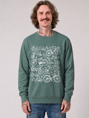 Watapparel Sweatshirt ' Fahrräder ' in Groen: voorkant
