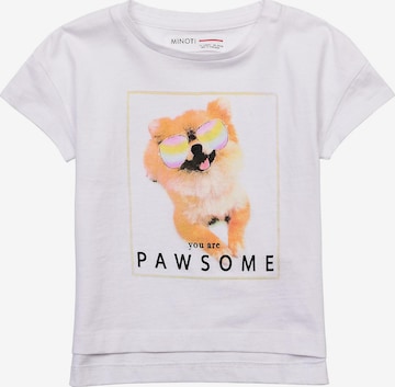 MINOTI T-Shirt 'Pawsome' in Weiß: predná strana