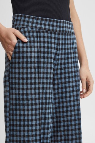 ICHI Wide leg Trousers with creases 'KATE' in Blue