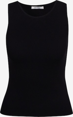 Orsay Knitted Top in Black: front