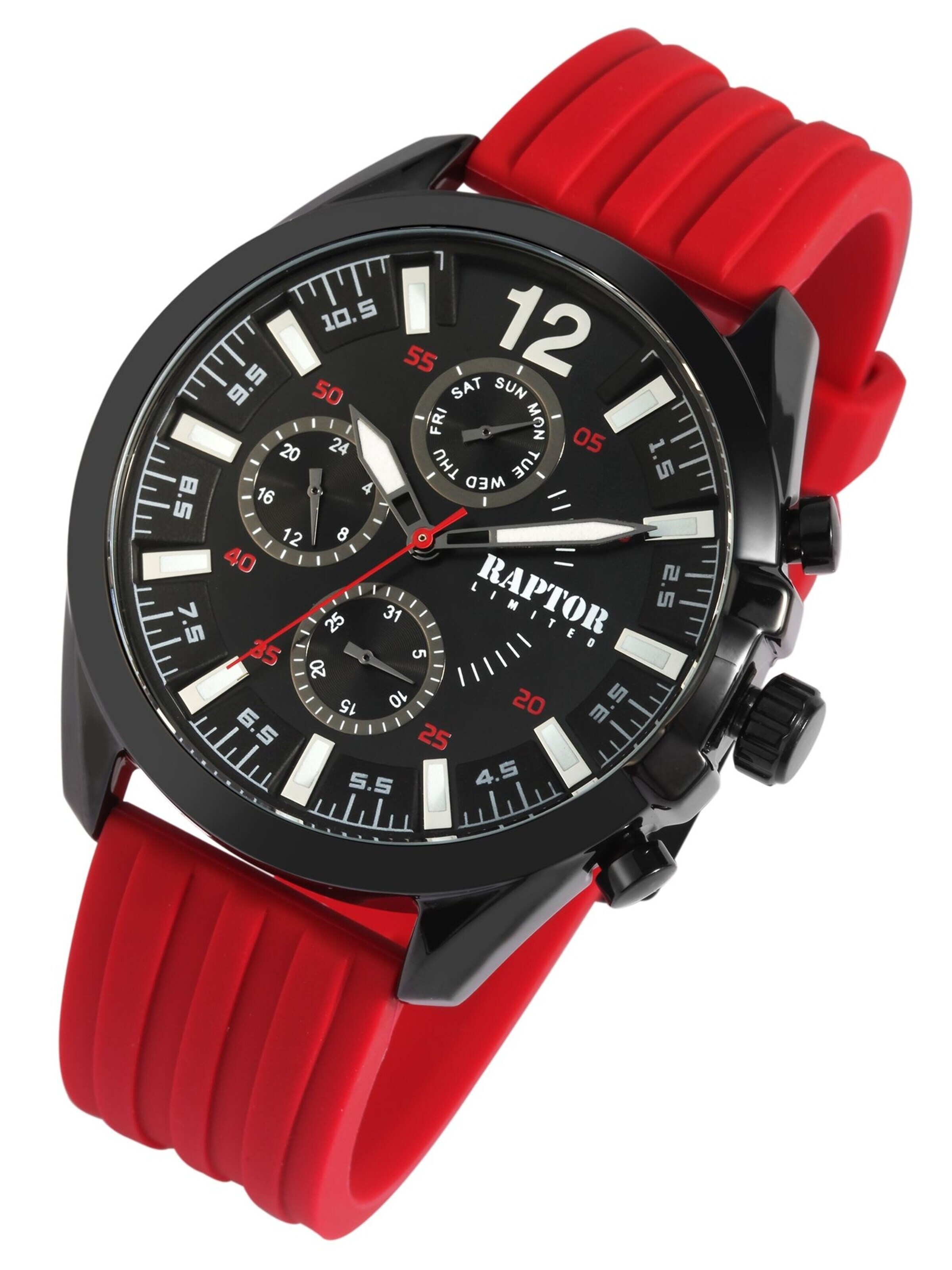 Raptor Analog Watch 'Arman, Datumsanzeige' in Red: front