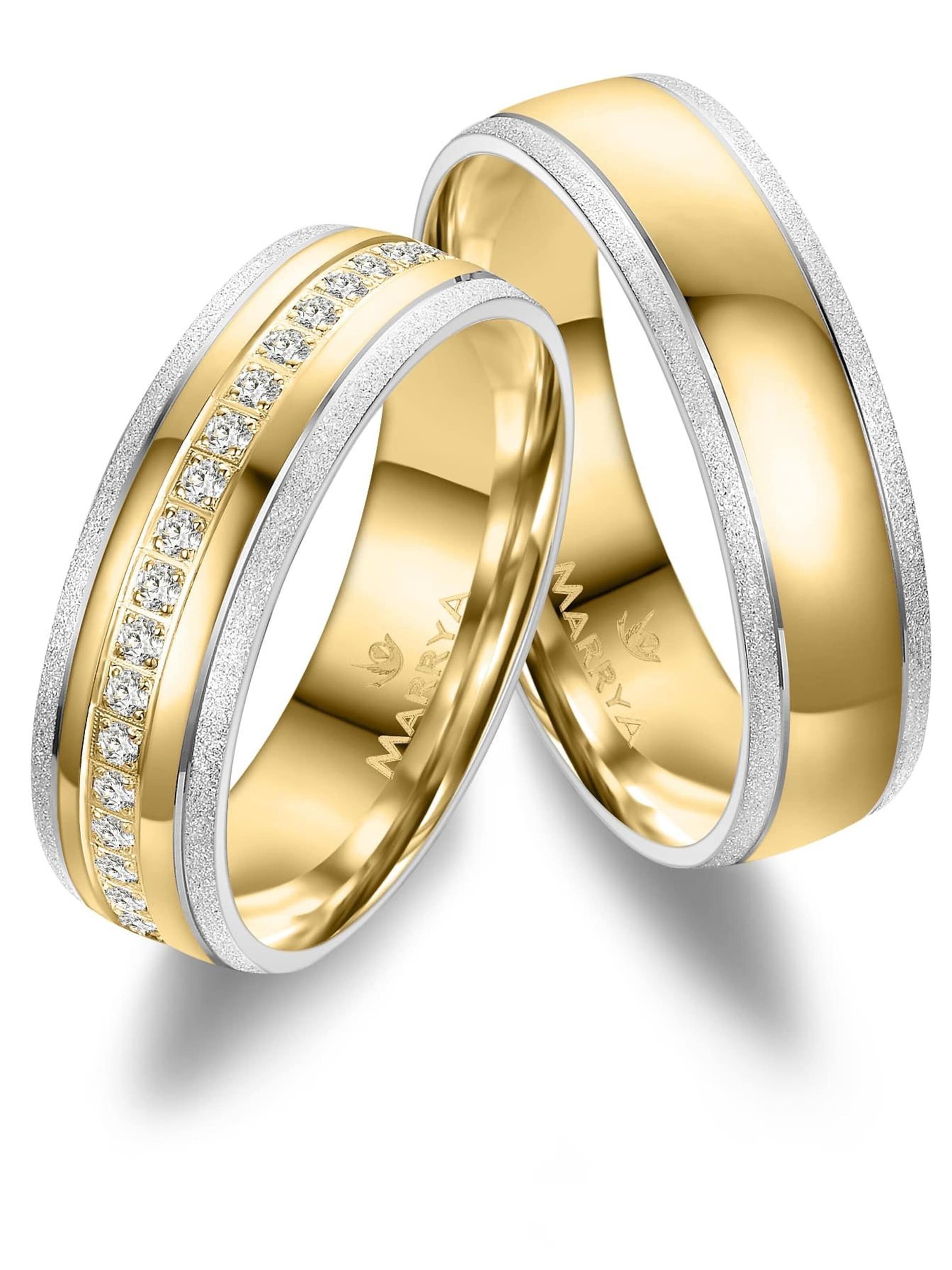 MARRYA Ring 'MARRYA ES-36 Ehering aus Edelstahl - Gold plattiert' in Yellow: front