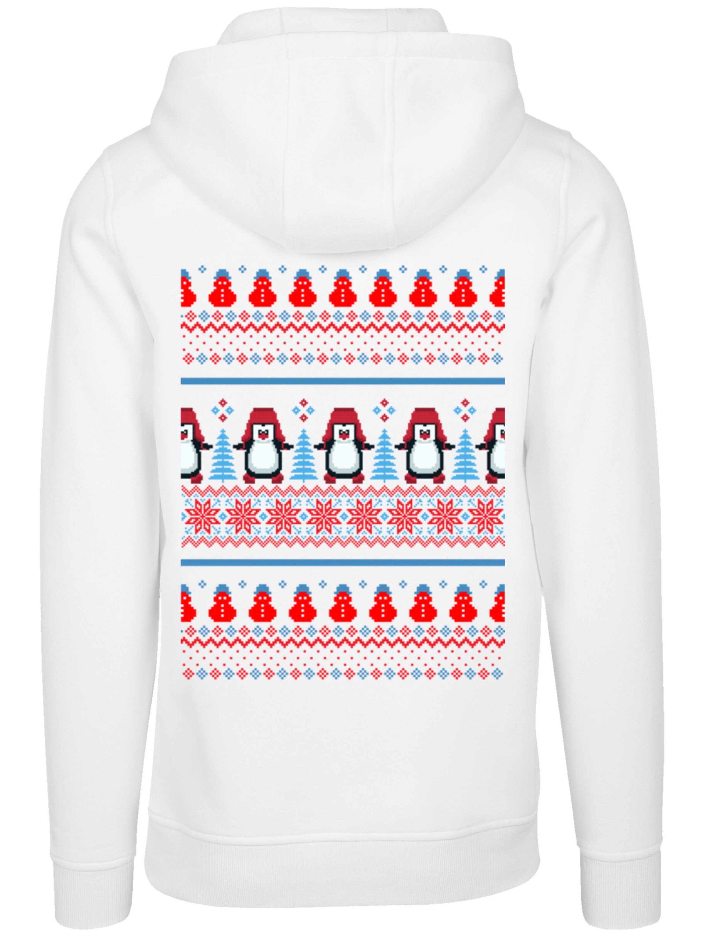 F4NT4STIC Sweatshirt 'Christmas Weihnachten Pinguin' in Wit