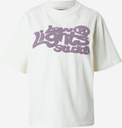 Marškinėliai iš Low Lights Studios, spalva – nebalintos drobės spalva / tamsiai violetinė, Prekių apžvalga