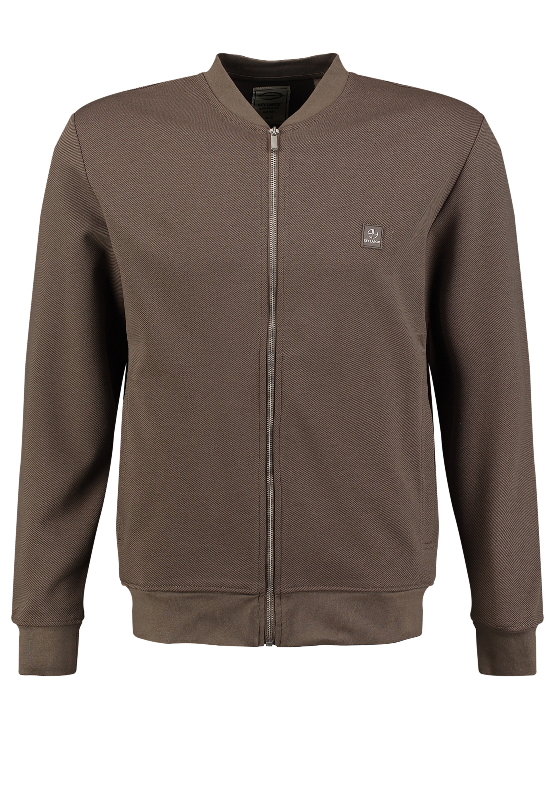 Key Largo Ζακέτα φούτερ 'Rick' σε καφέ: μπροστά