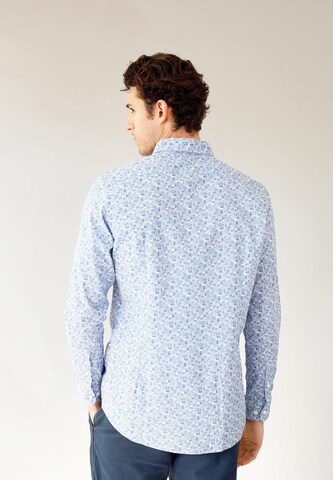 Black Label Shirt Regular fit Button Up Shirt 'MEXICO' in Blue