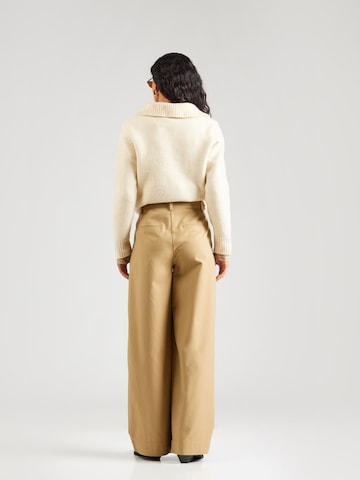 modström Loosefit Bukser med lægfolder 'Tore' i beige