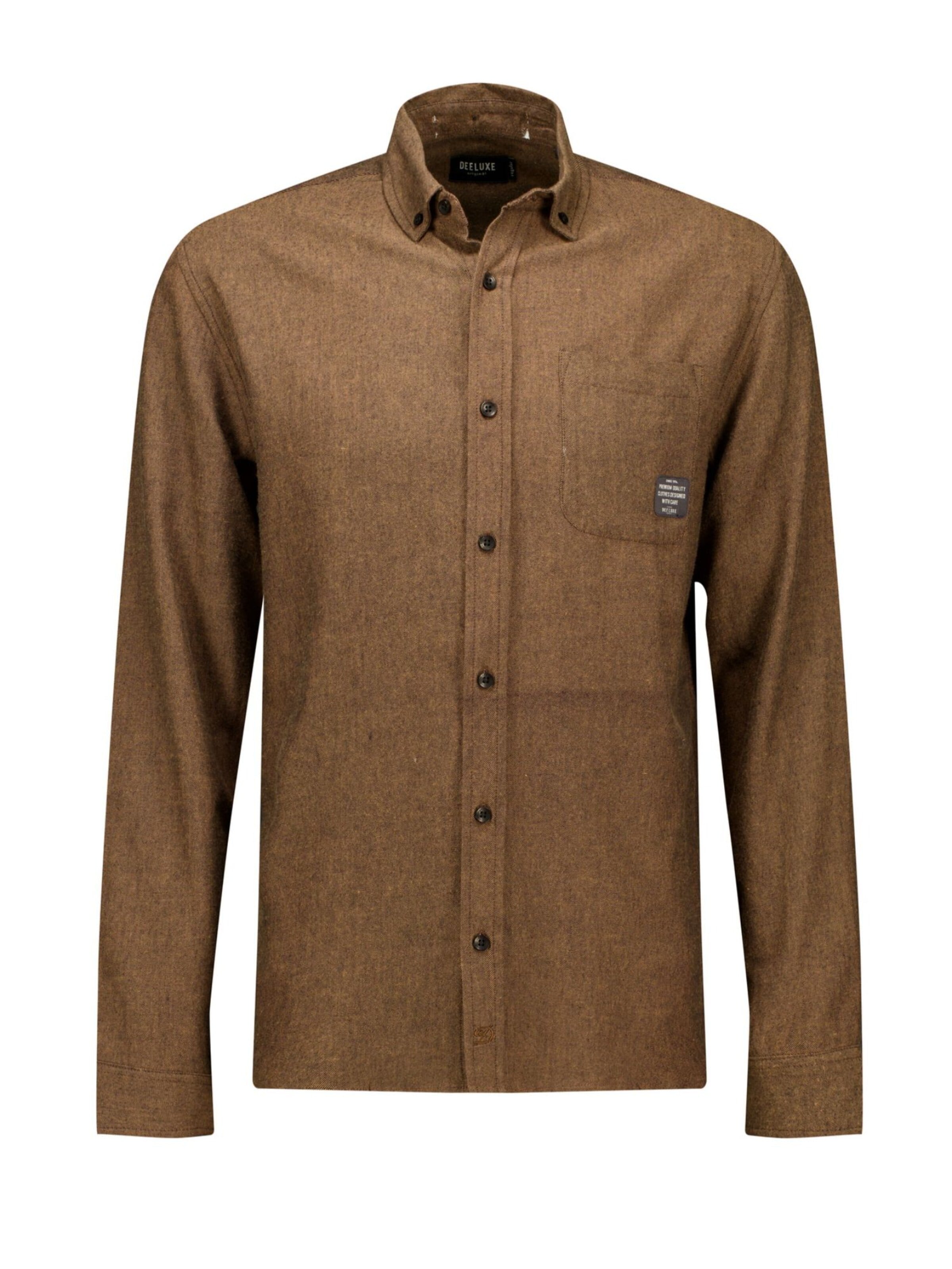 Deeluxe Regular fit Overhemd in Bruin: voorkant