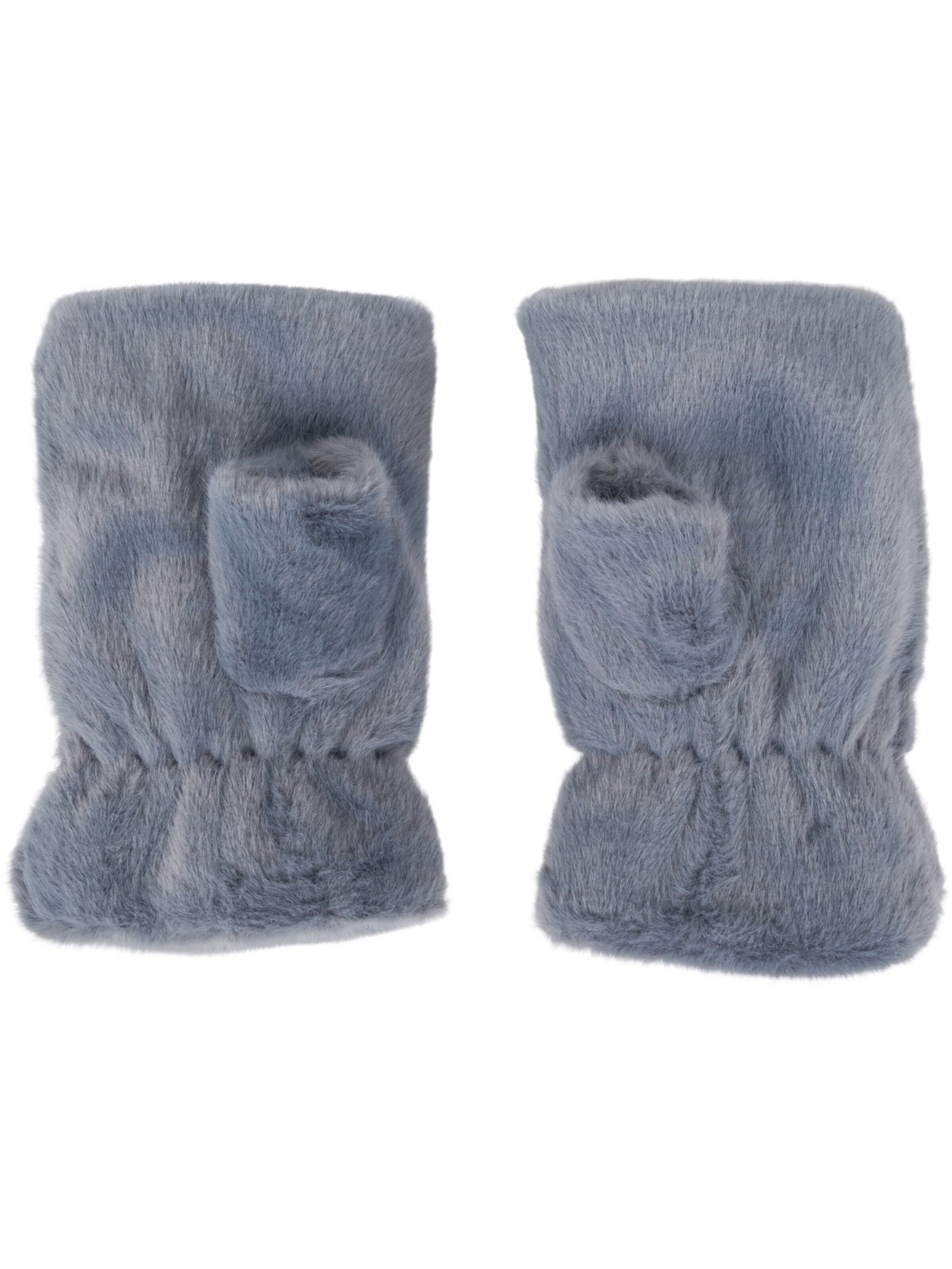 styleBREAKER Kurzfingerhandschuhe 'Fingerlose Handschuhe Kunstfell Einfarbig'‌‌‌ in Grau