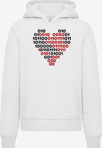 Sweat 'I love you 01001001 Binary Code Herz Valentinstag' F4NT4STIC en blanc : devant