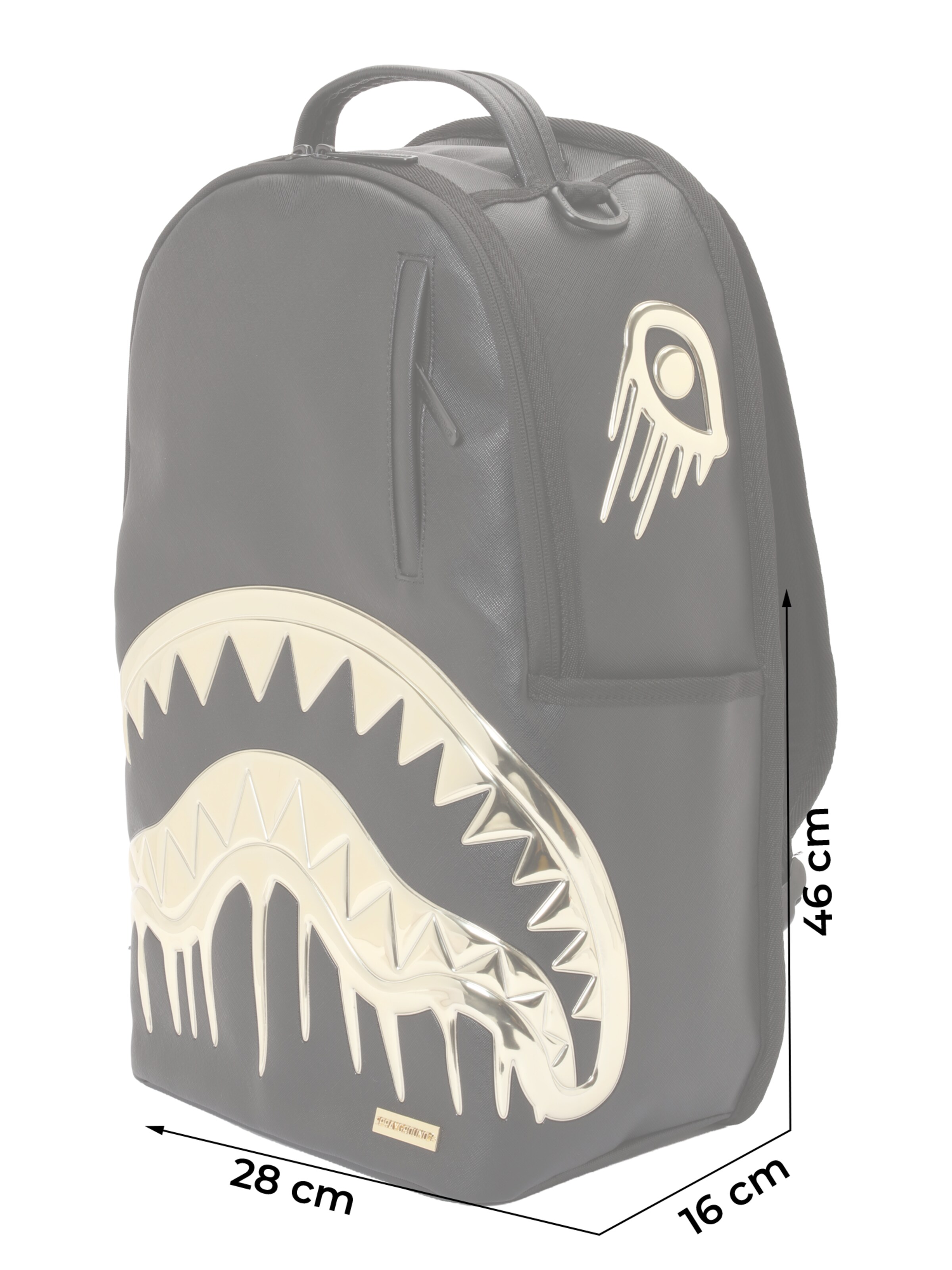 Sprayground Backpack 'Gold And Dangerous' in Black