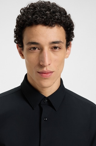 BOSS Slim fit Button Up Shirt 'Hank' in Black