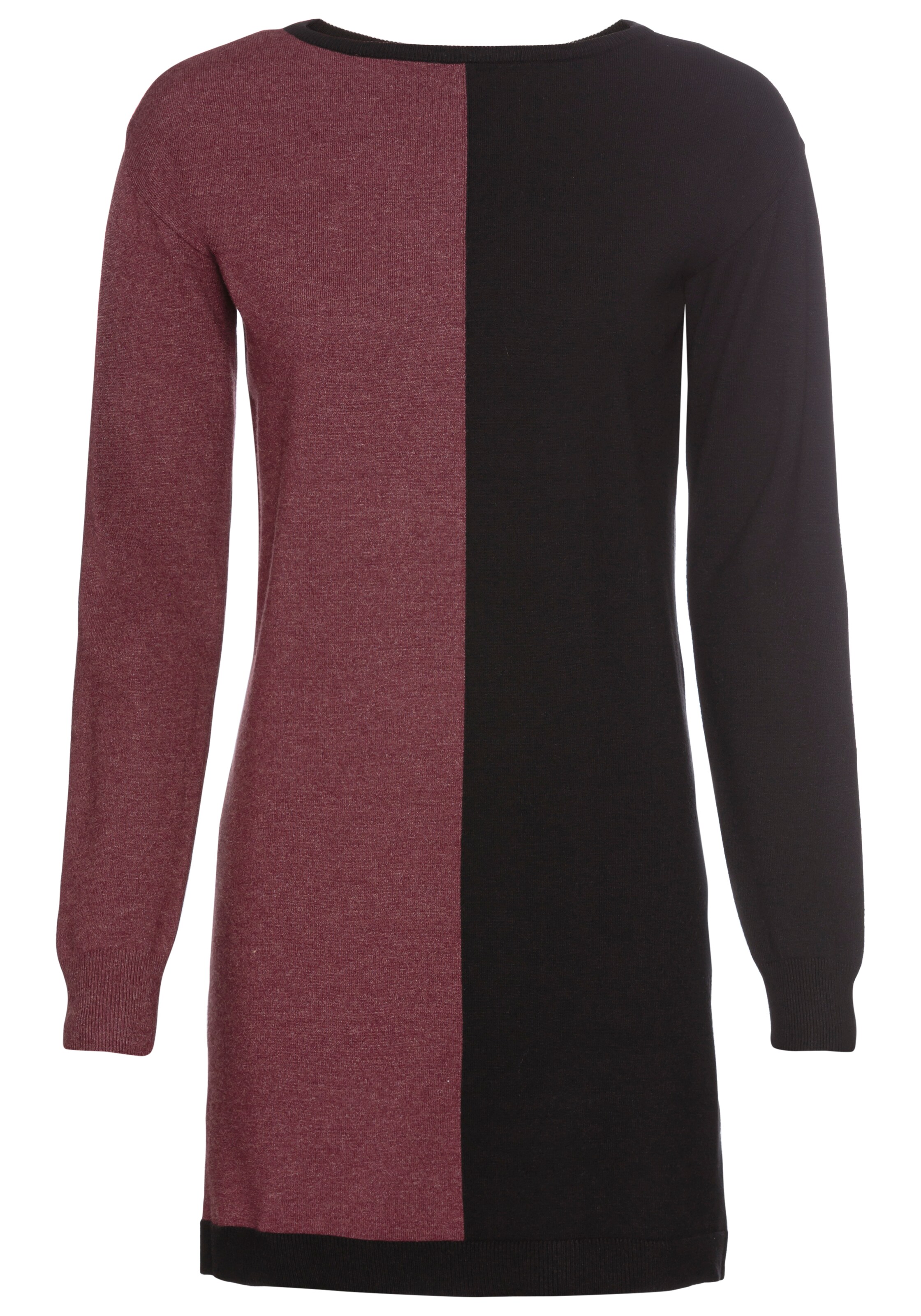 LAURA SCOTT Strickkleid in rotviolett / schwarz, Produktansicht