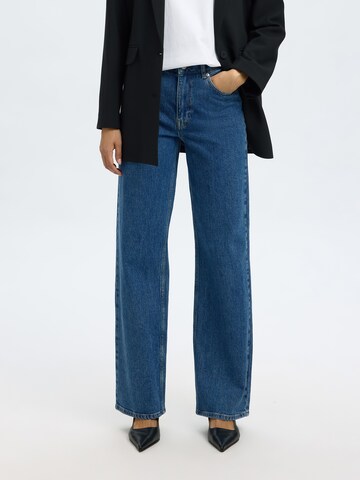 Wide Leg Jean 'SLFBEA-KORI' SELECTED en bleu : devant