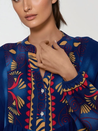 Hiccup Blousejurk in de kleur Camel / Blauw / Marine / Rood, Productweergave