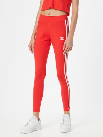 Skinny Leggings 'Adicolor Classics 3-Stripes' ADIDAS ORIGINALS en rouge : devant