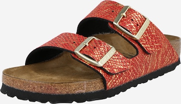 Saboți 'Arizona' de la BIRKENSTOCK pe roșu: față