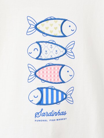 Tricou 'SARDINE' de la MANGO KIDS pe alb