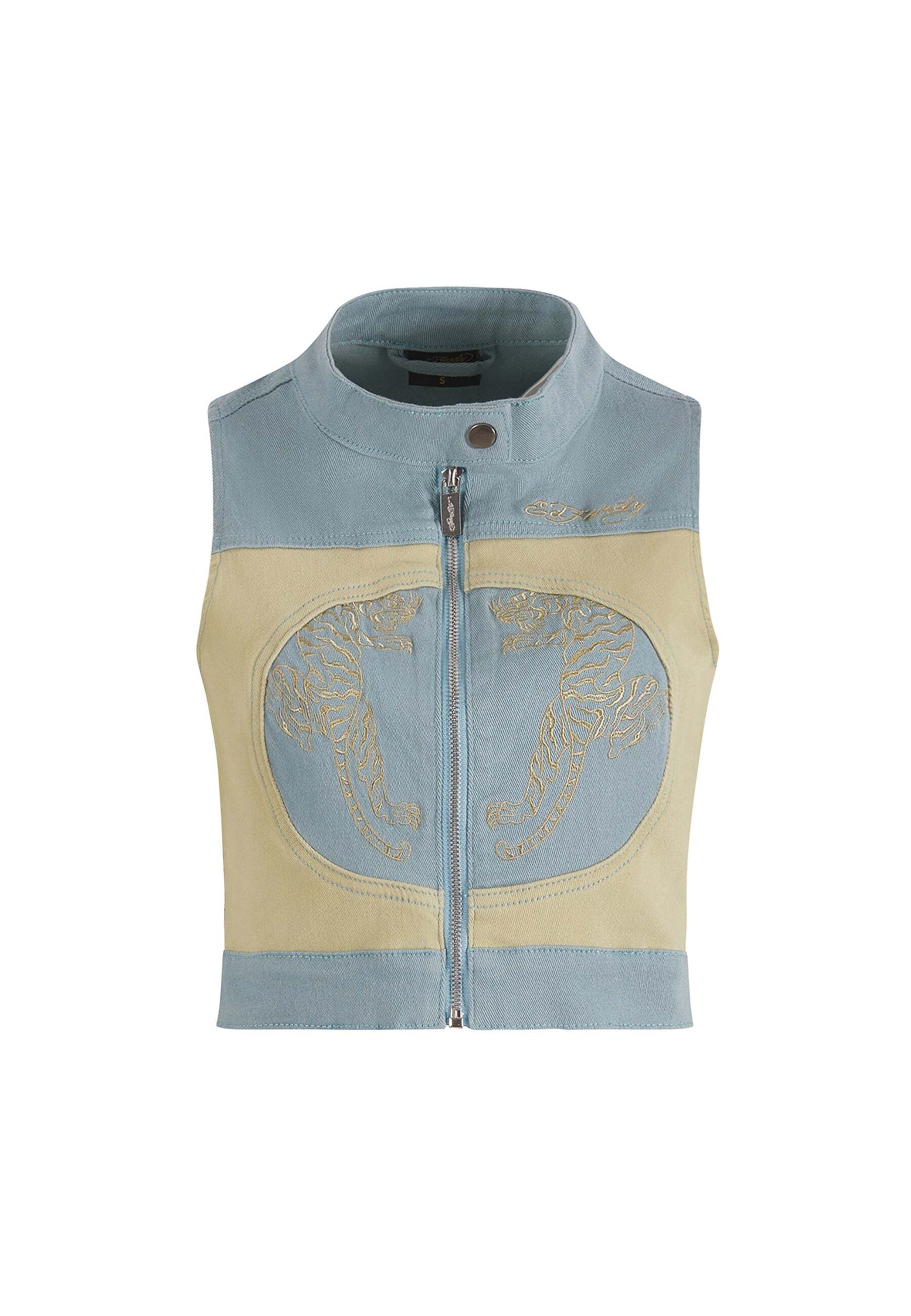 Ed Hardy Jacke 'Tiger Moto' in Blau: Vorderseite