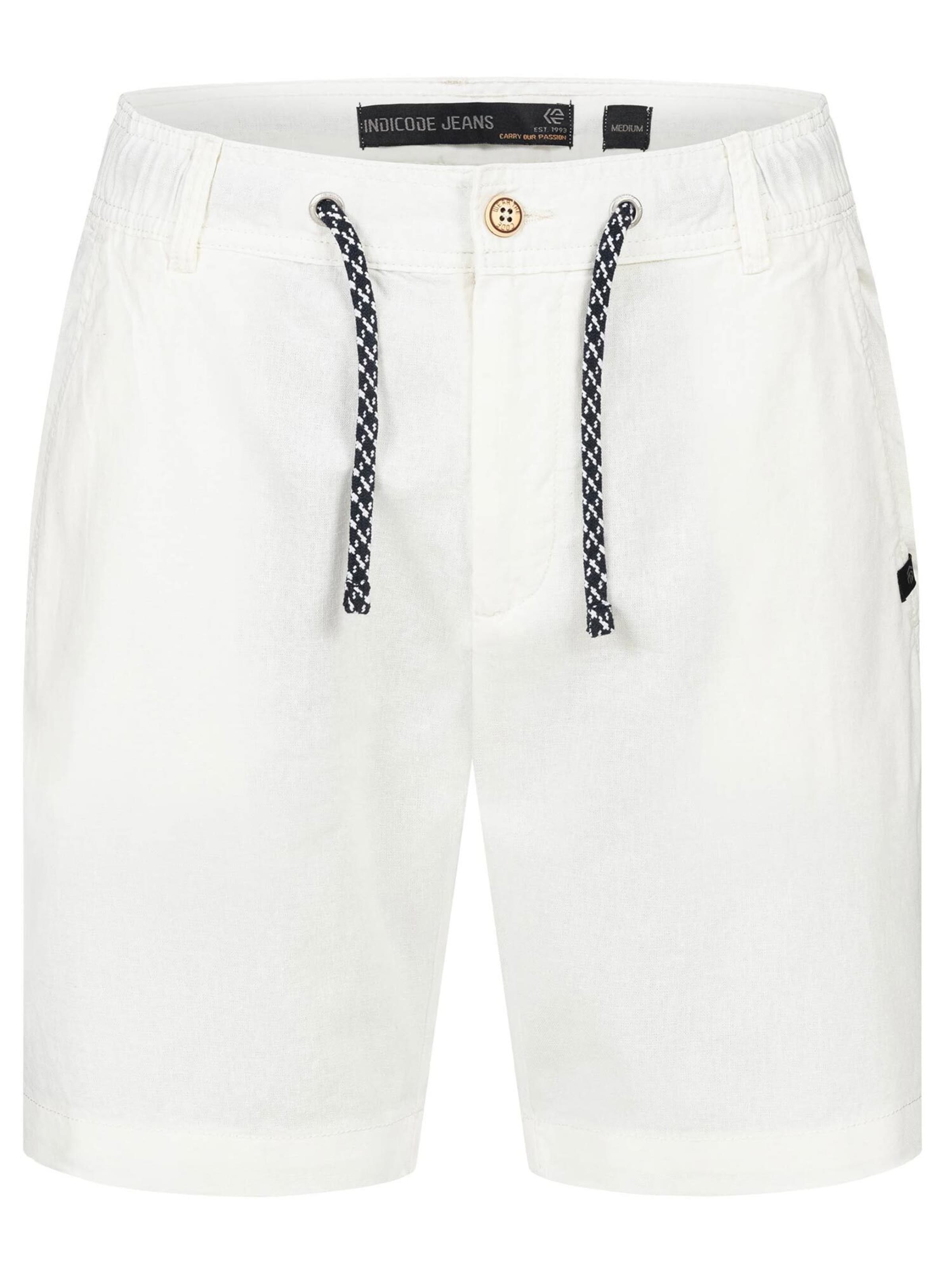INDICODE JEANS Regular Broek 'InBow' in Wit: voorkant
